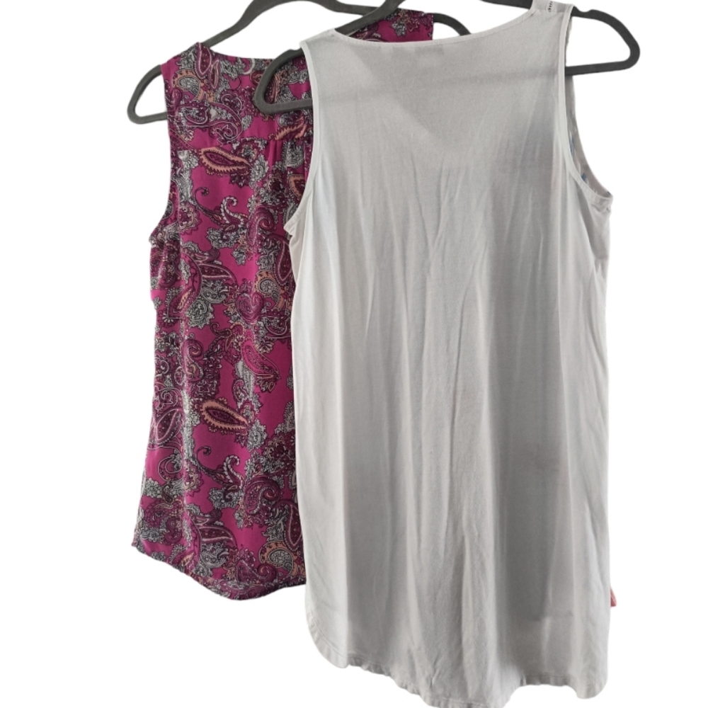 🟣S🌸3 Tops Travel Vacay Vibe Sleeveless Camisole T-shirts - Picture 4 of 10